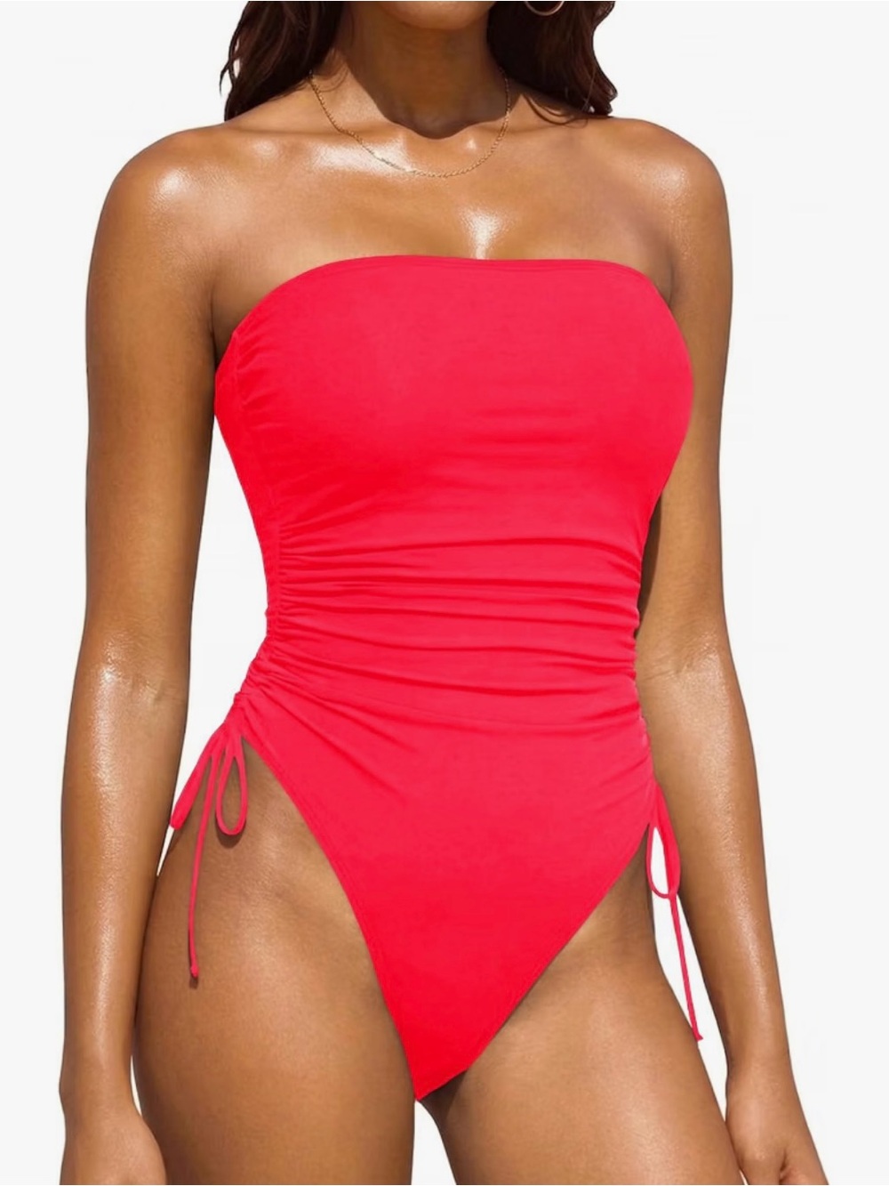 Yonique One-Piece Ruched Swimsuit – NWT size L